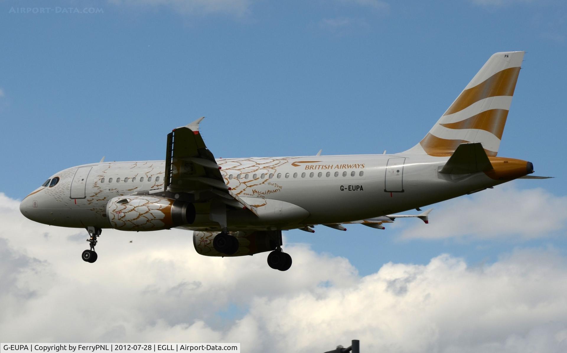 G-EUPA, 1999 Airbus A319-131 C/N 1082, BA A319 in special Oympic colours, the 
