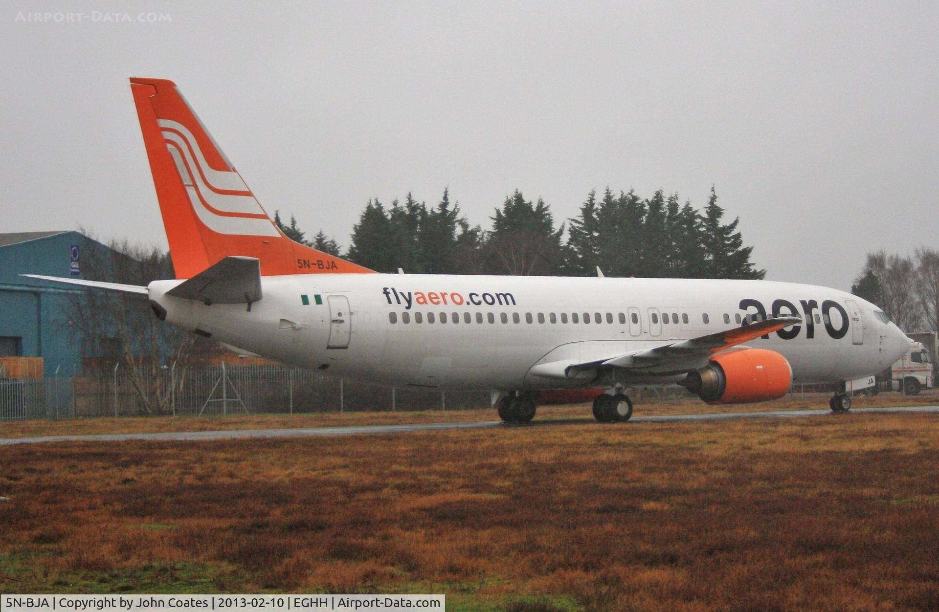 5N-BJA, 1990 Boeing 737-4B7 C/N 24873, ex N446US arrives from ATC Lasham for a respray