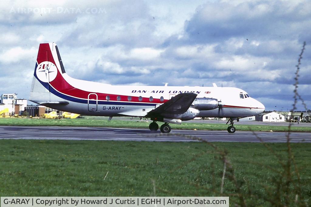G-ARAY, 1961 Hawker Siddeley Avro 748-101 Sr1A C/N 1535, Dan-Air. May 1982.
