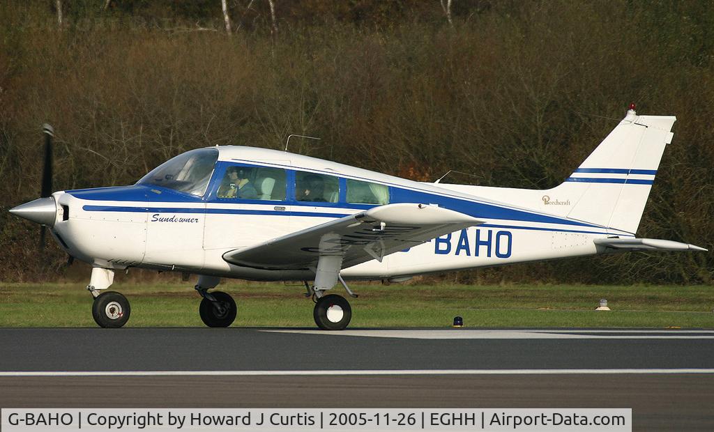 G-BAHO, 1972 Beech C23 Sundowner 180 Sundowner 180 C/N M-1456, Privately owned. A resident here at the time.