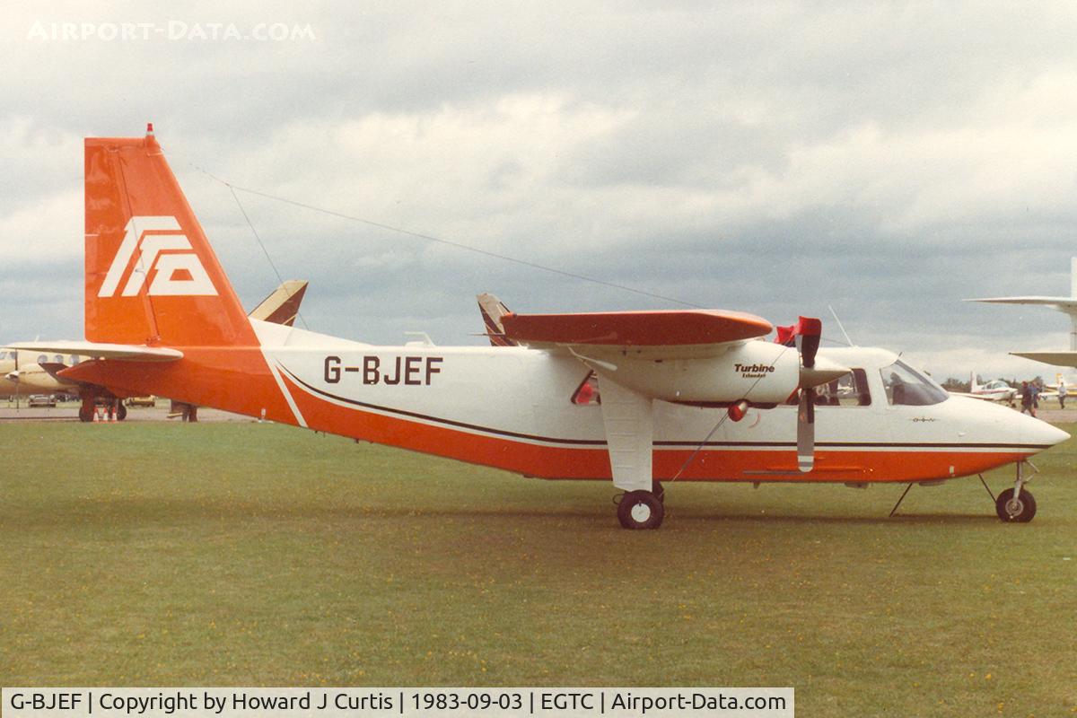 G-BJEF, 1981 Pilatus Britten-Norman BN-2B-26 Islander C/N 2121, TTA (Mozambique) colours. Shortly before delivery.