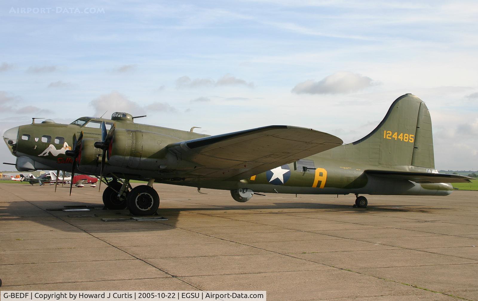 G-BEDF, 1944 Boeing B-17G Flying Fortress C/N 8693, Painted as 124485/Sally B. Currently the only flying B-17 in Europe.