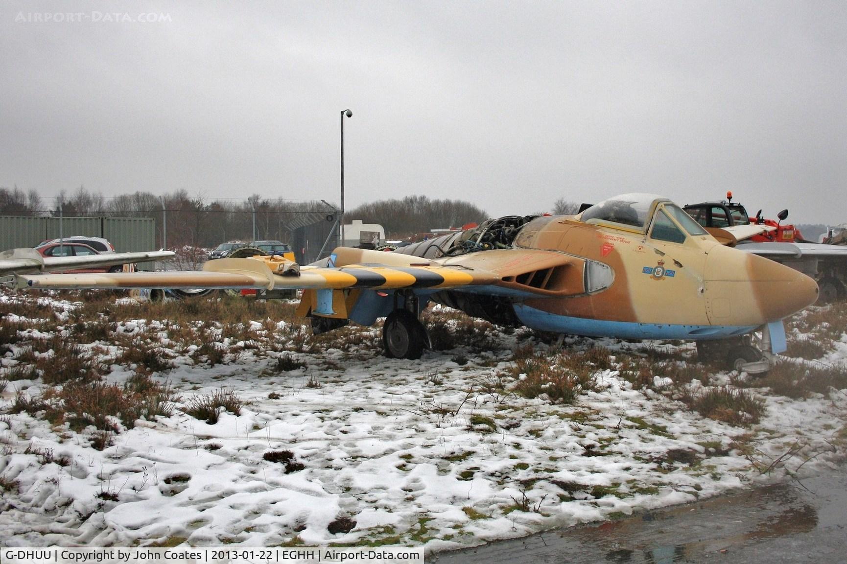 G-DHUU, 1954 De Havilland (F+W Emmen) DH-112 Venom FB.50 C/N 749, Being dismantled