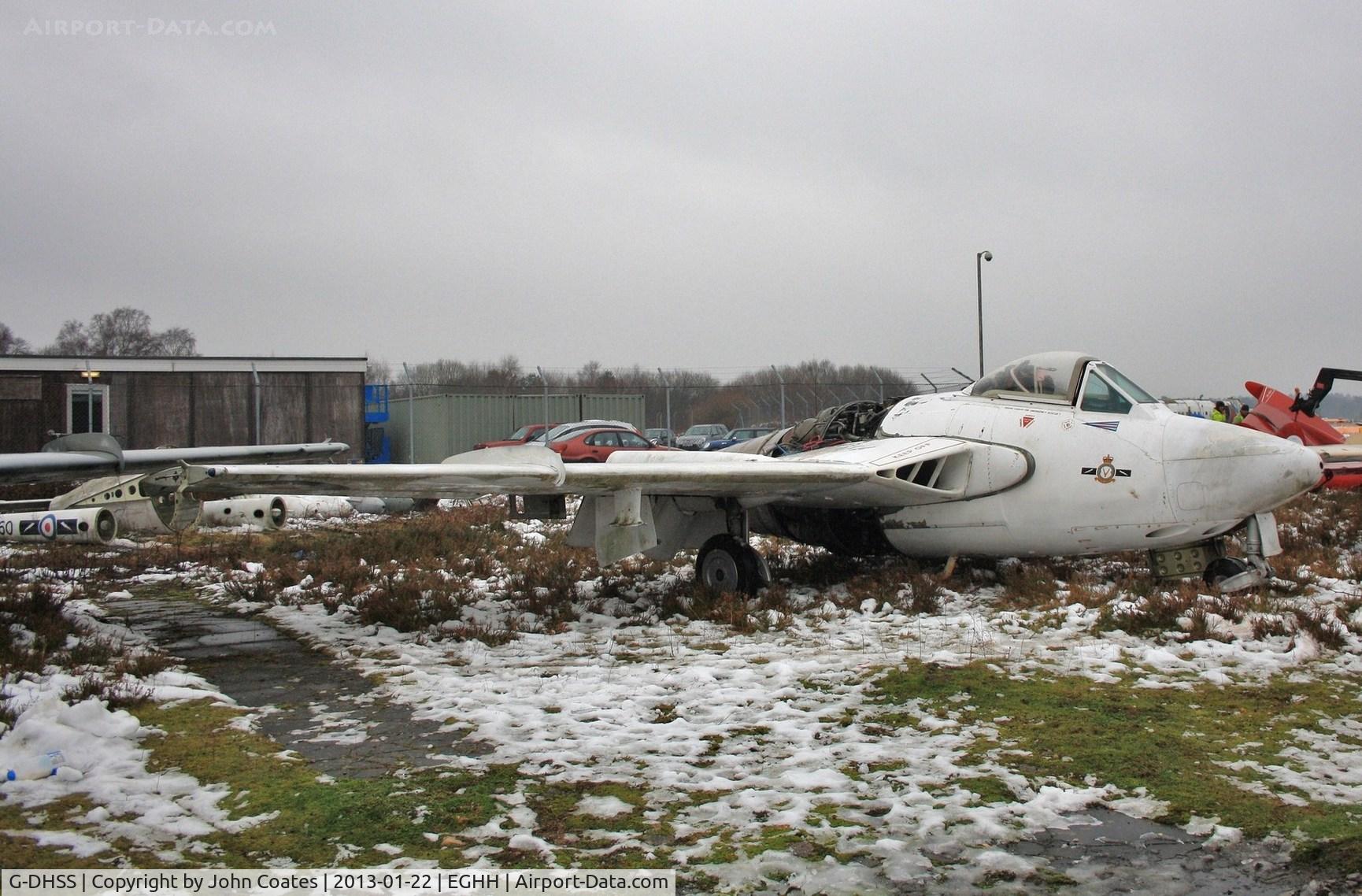 G-DHSS, 1956 De Havilland (F+W Emmen) DH-112 Venom FB.50 C/N 836, WR360 being dismantled for removal