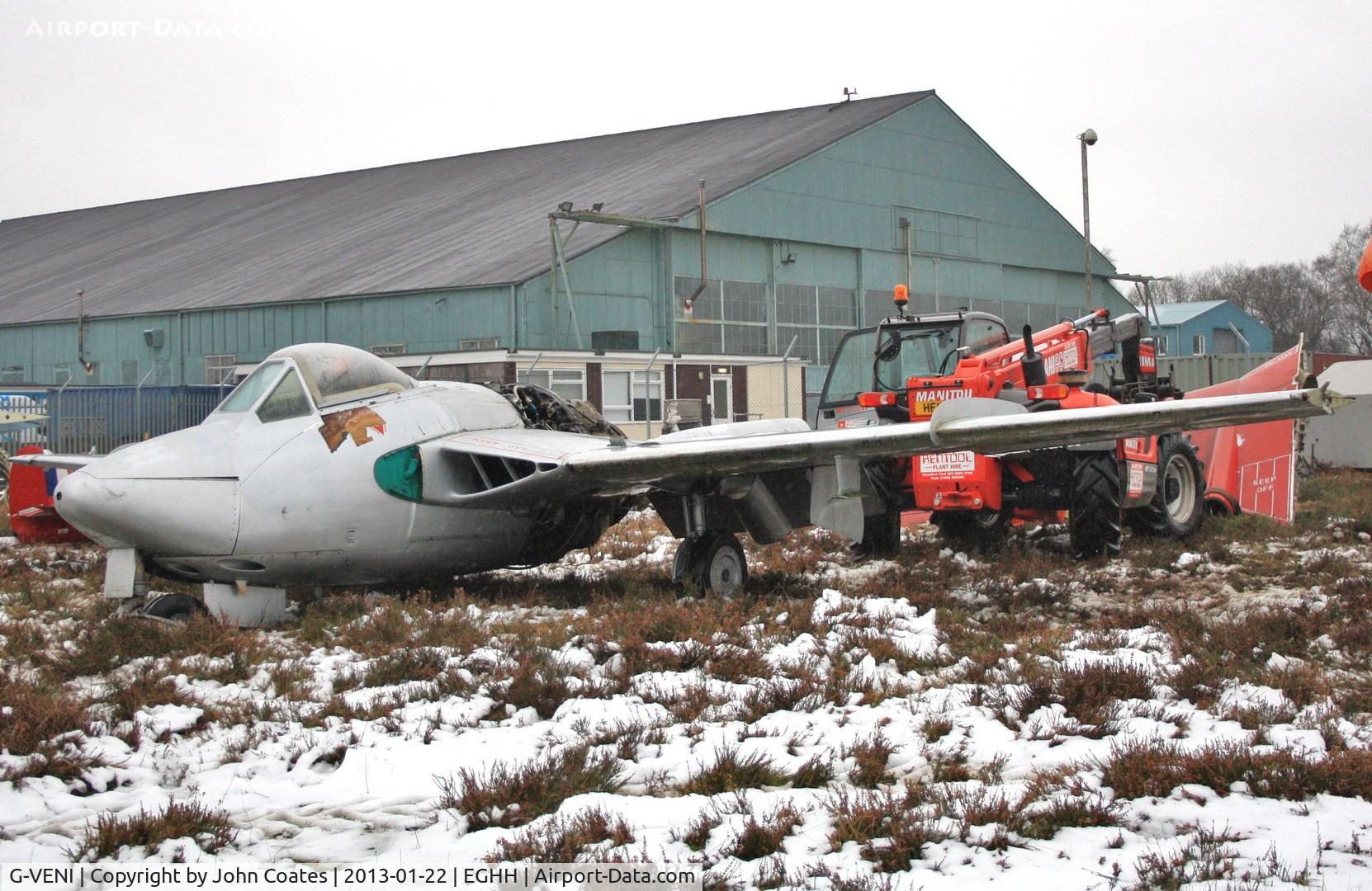 G-VENI, 1955 De Havilland (F+W Emmen) DH-112 Venom FB.50 C/N 733, VV612 being dismantled for removal