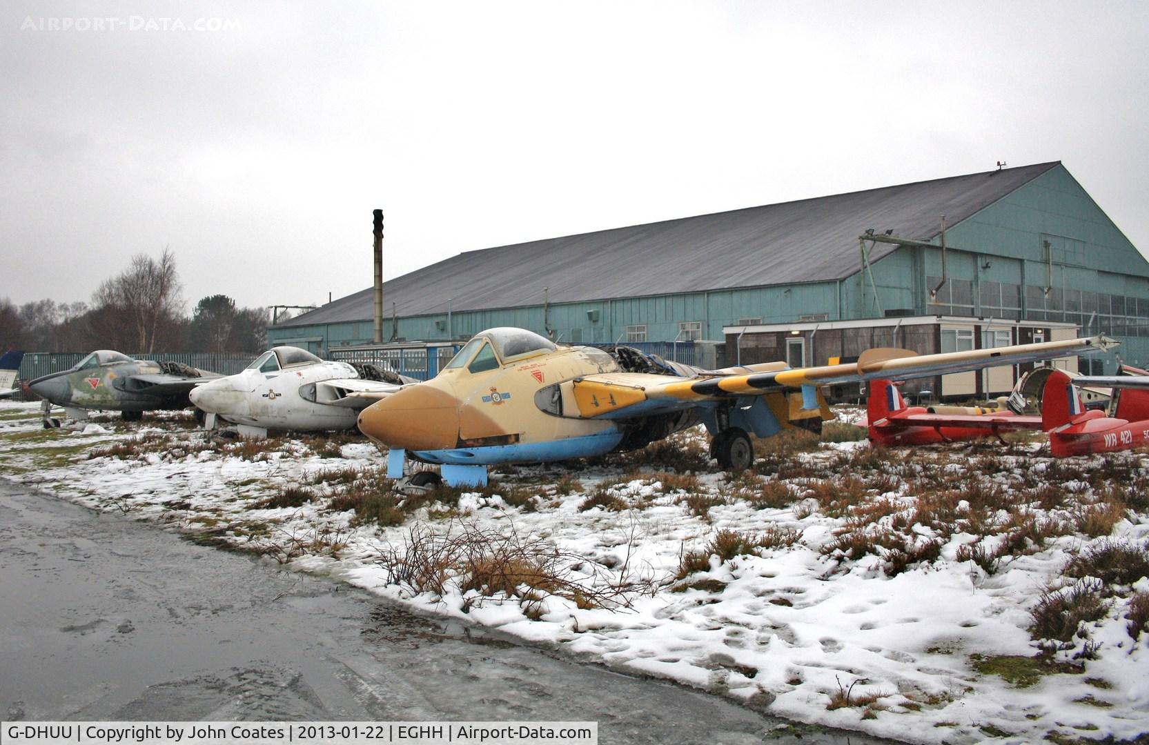 G-DHUU, 1954 De Havilland (F+W Emmen) DH-112 Venom FB.50 C/N 749, Being dismantled together with G-VENI, G-DHSS, G-VICI, and G-DHTT