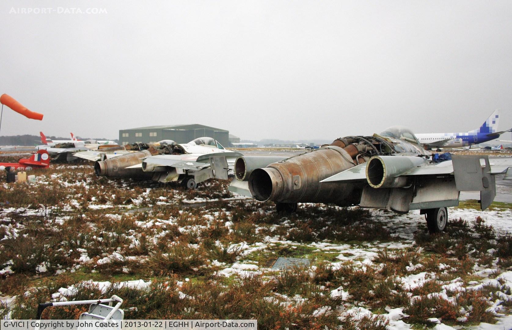 G-VICI, 1955 De Havilland (F+W Emmen) DH-112 Venom FB.50 C/N 783, Being dismantled with 4 others for removal