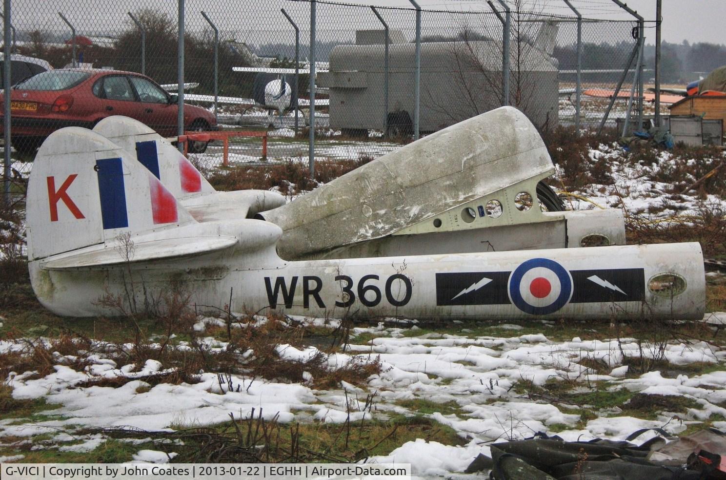G-VICI, 1955 De Havilland (F+W Emmen) DH-112 Venom FB.50 C/N 783, Being dismantled for removal with 4 others