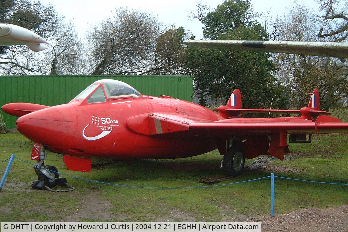 G-DHTT, 1956 De Havilland (F+W Emmen) DH-112 Venom FB.50 C/N 821, On display at the Bournemouth Aviation Museum.  Marked as 'WR421'.