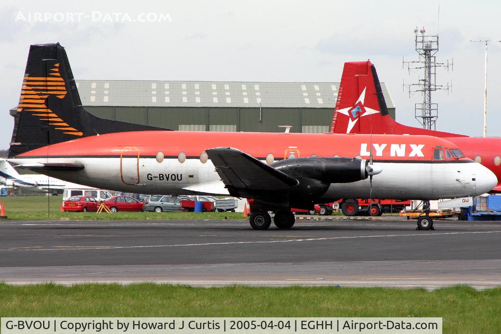 G-BVOU, 1973 Hawker Siddeley HS.748 Series 2A C/N 1721, Emerald Airways 'Lynx' colours.