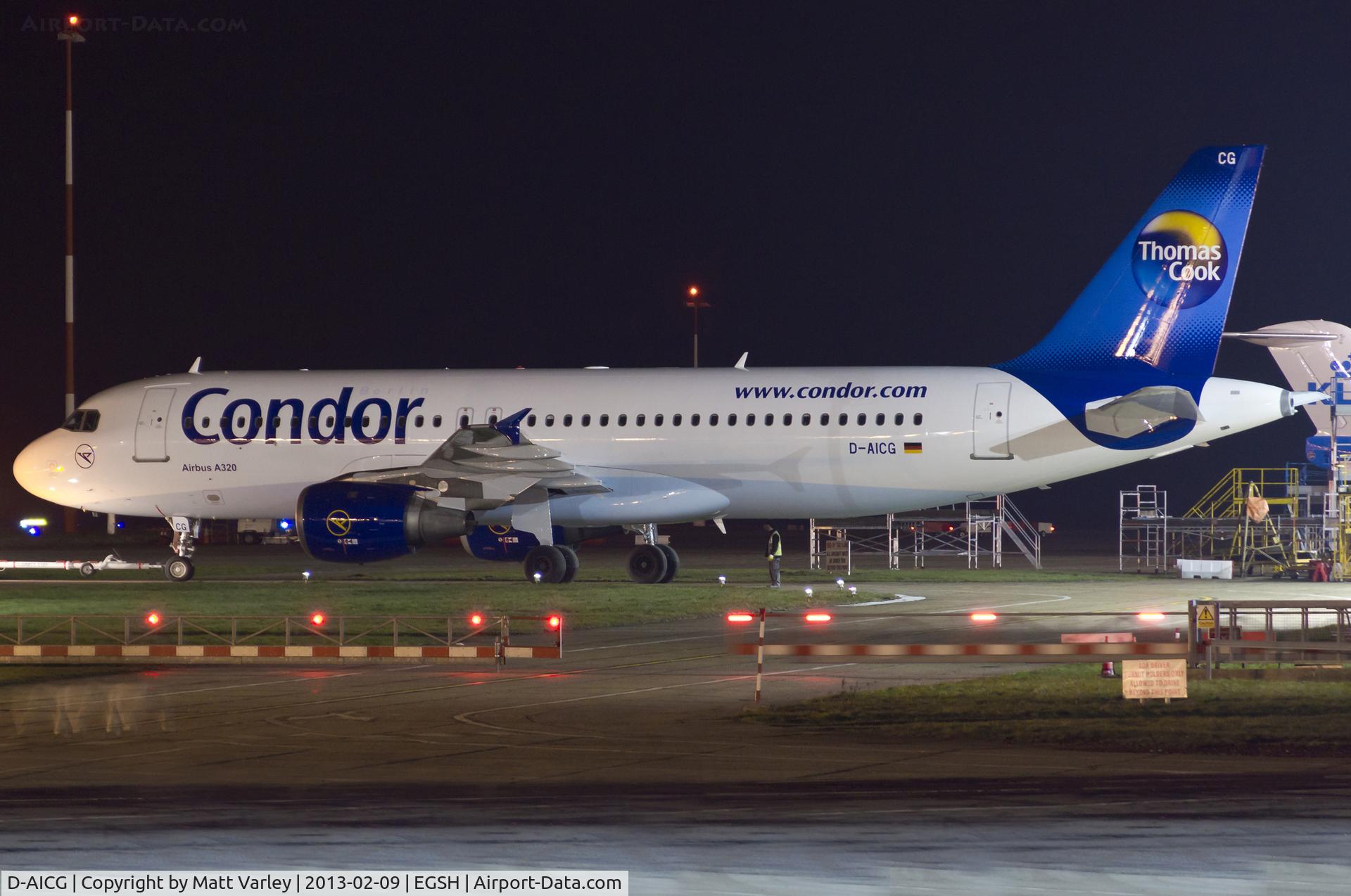 D-AICG, 1999 Airbus A320-212 C/N 0957, Fresh out of spray in Condor Berlin's revised livery.
