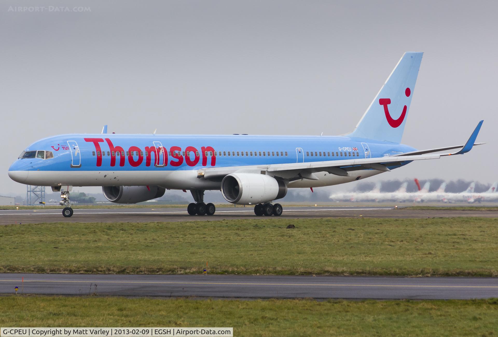 G-CPEU, 1999 Boeing 757-236 C/N 29941, Arriving at EGSH for spray by Air Livery.