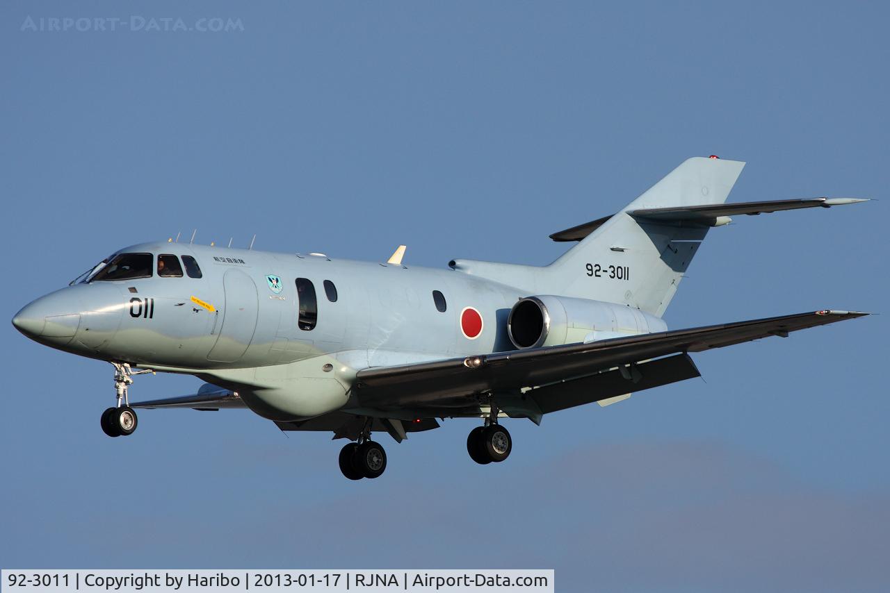 92-3011, 1999 Raytheon U-125A C/N 258348, A search and rescue aircraft belonging to the Training SQ of JASDF Air Rescue Wing.