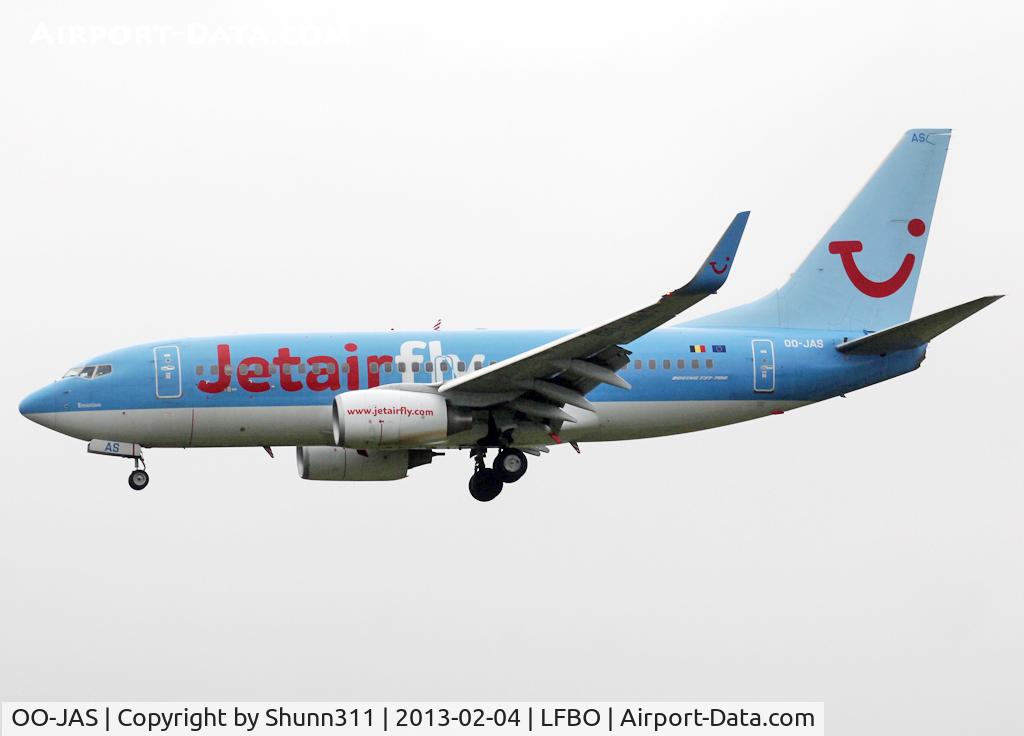 OO-JAS, 2008 Boeing 737-7K5 C/N 35144, Landing rwy 32L