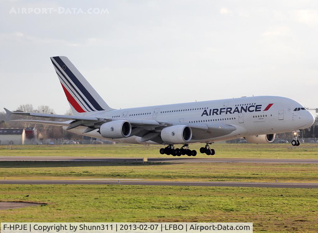 F-HPJE, 2010 Airbus A380-861 C/N 052, Landing rwy 32R after test flight from Air France facility and maintenance...
