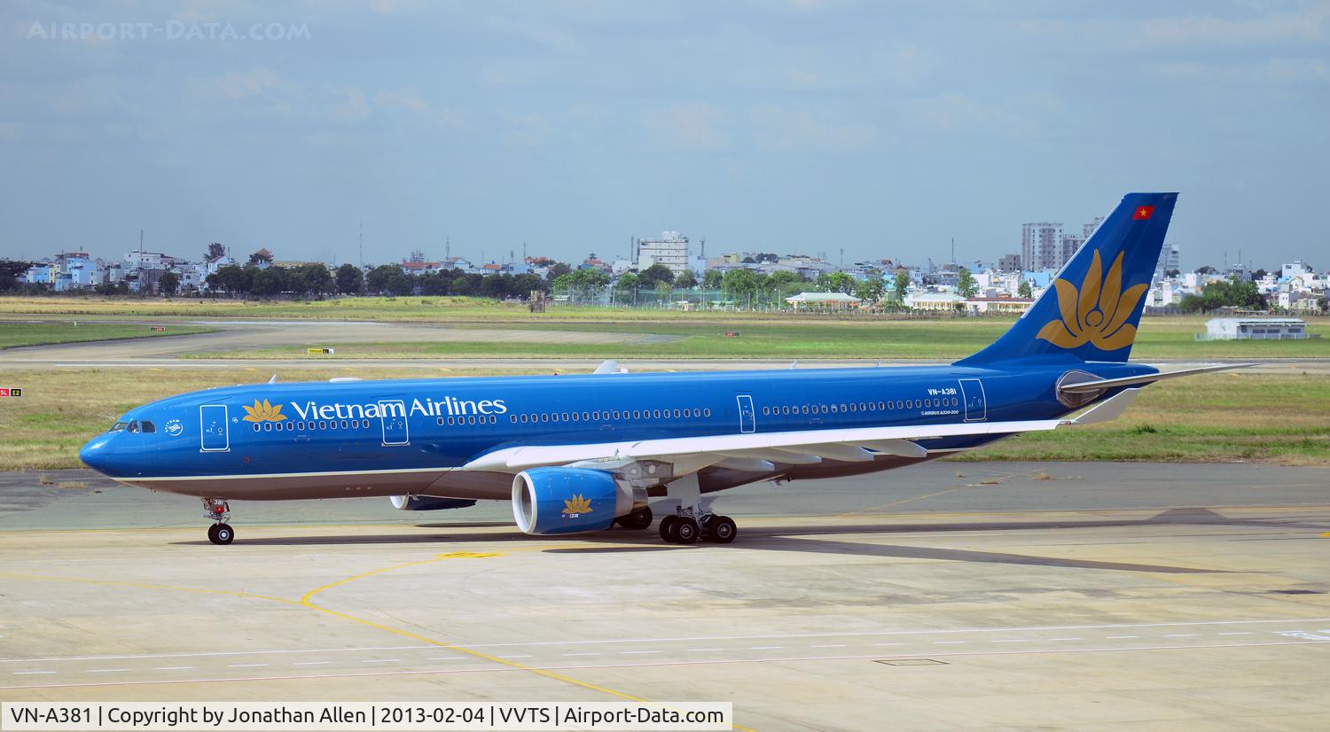 VN-A381, 2011 Airbus A330-223 C/N 1266, Departing from HCMC (Saigon) airport.