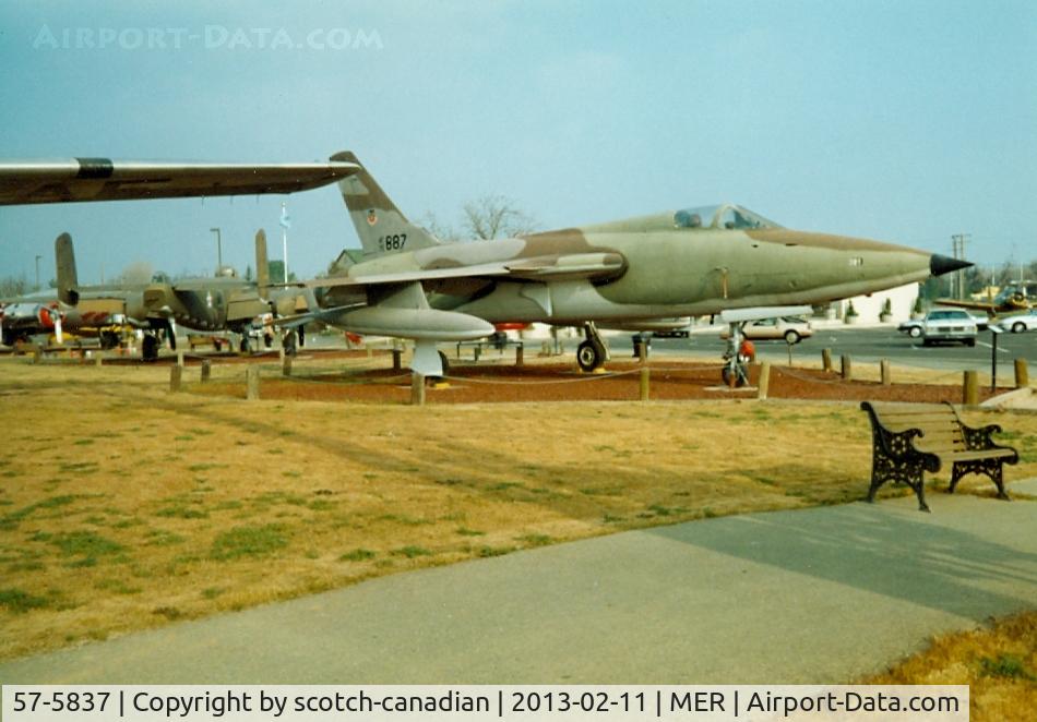 57-5837, 1957 Republic F-105B Thunderchief C/N B74, 1957 Republic F-105B Thunderchief, S/N 57-5837, at Castle Air Museum, Atwater, CA - July 1989
