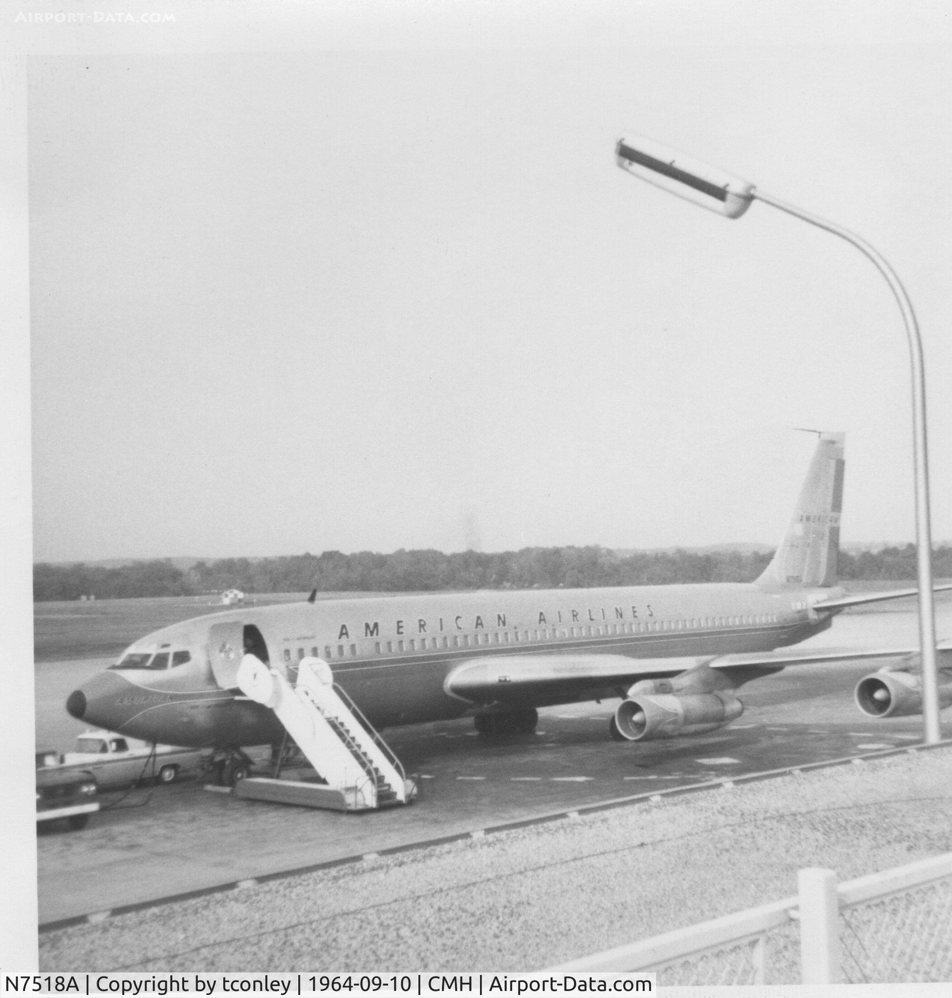 N7518A, 1959 Boeing 707-123B C/N 17645, @ Port Columbus (CMH) 10 Sept 1964