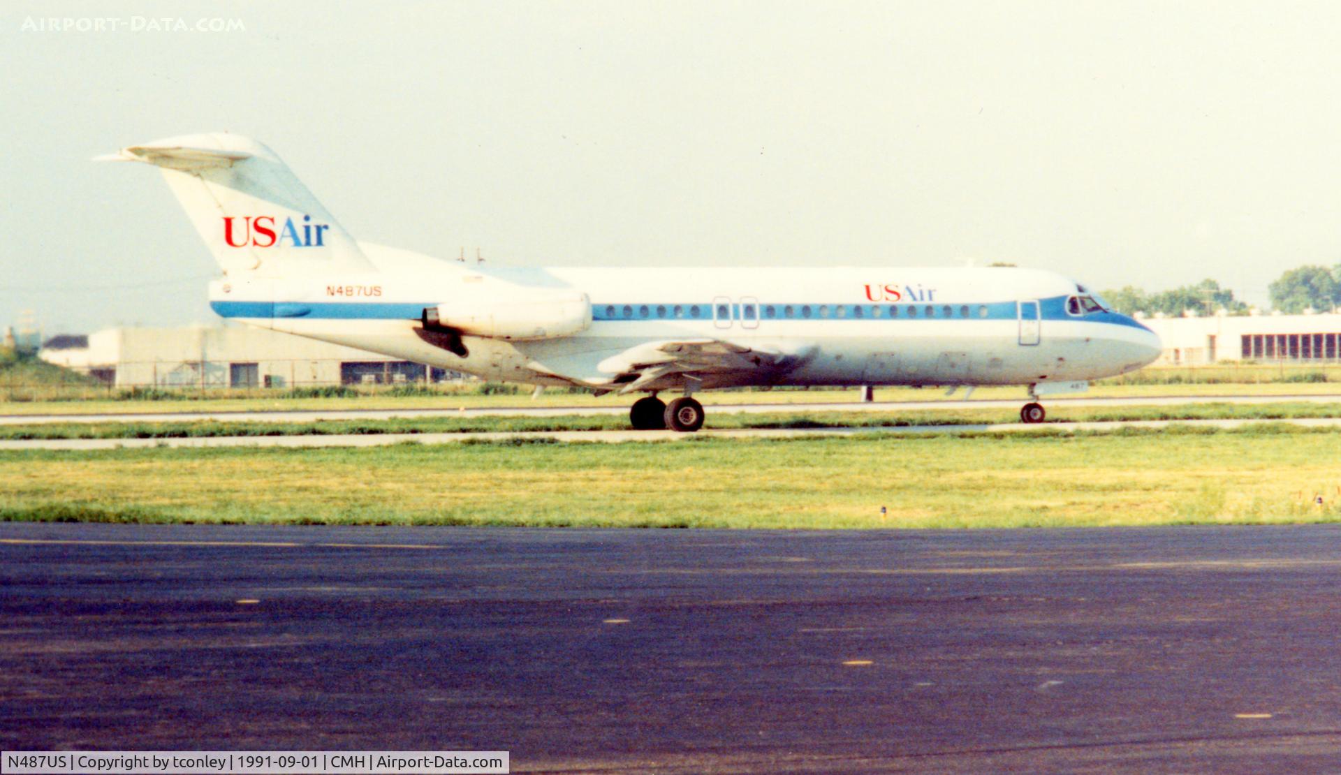N487US, 1985 Fokker F.28 MK4000 C/N 11238, @ CMH 8/91