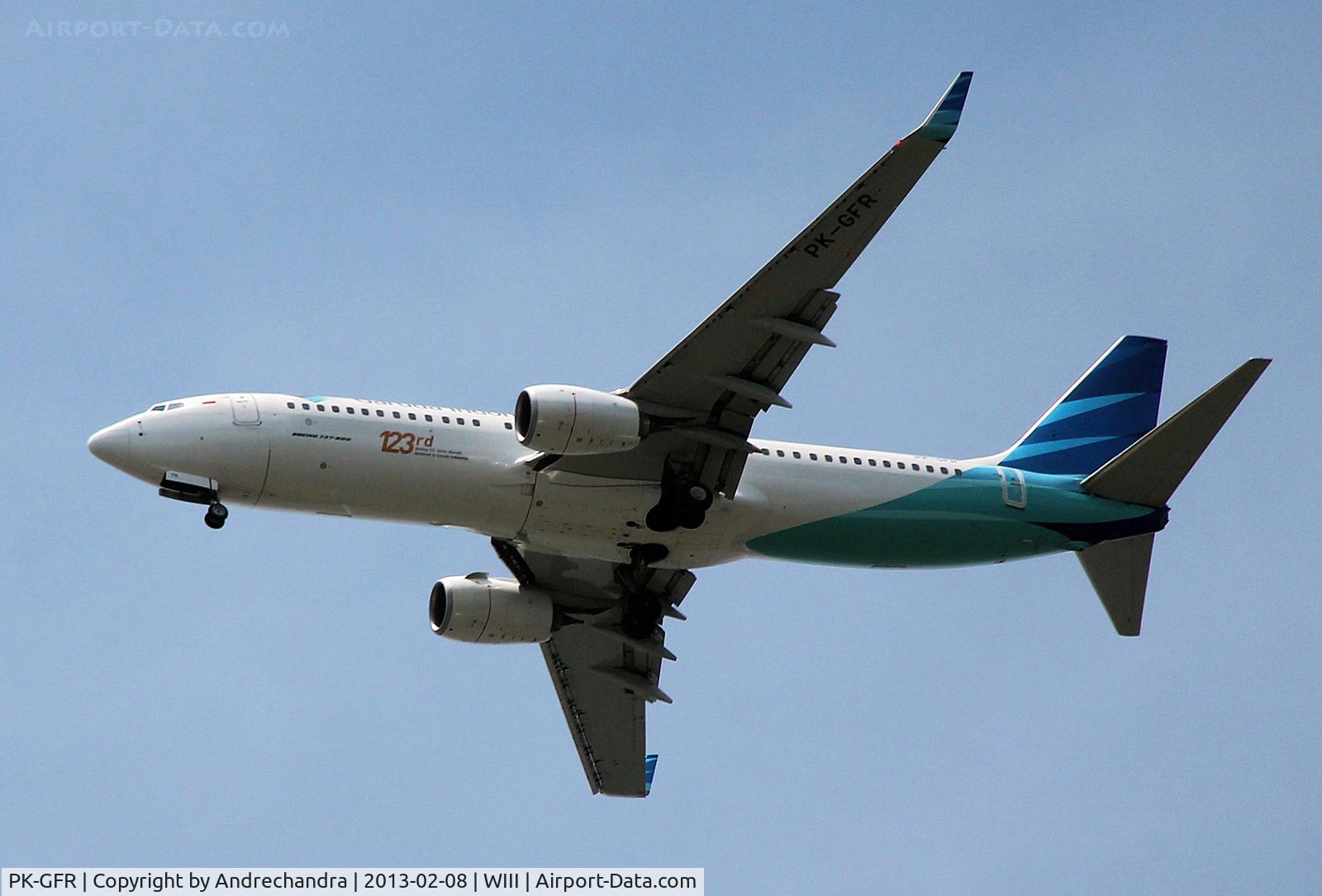 PK-GFR, 2011 Boeing 737-81D C/N 39417/3802, the 123rd Boeing 737