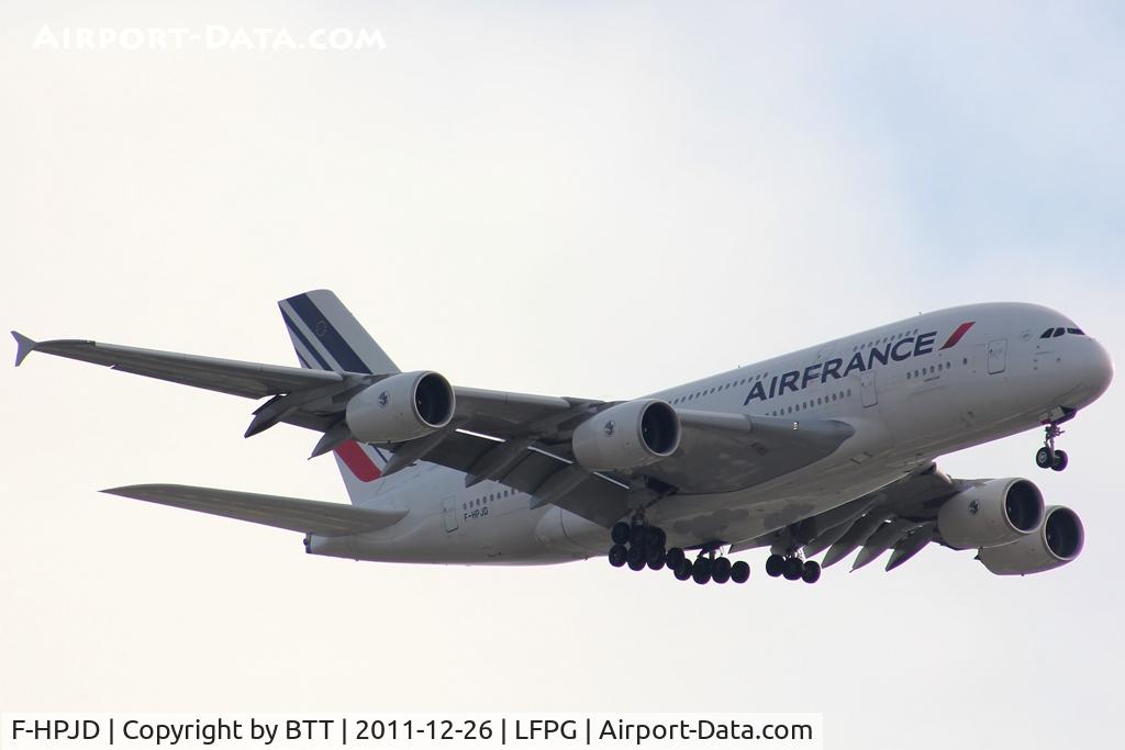 F-HPJD, 2010 Airbus A380-861 C/N 049, On approach to runway 26R