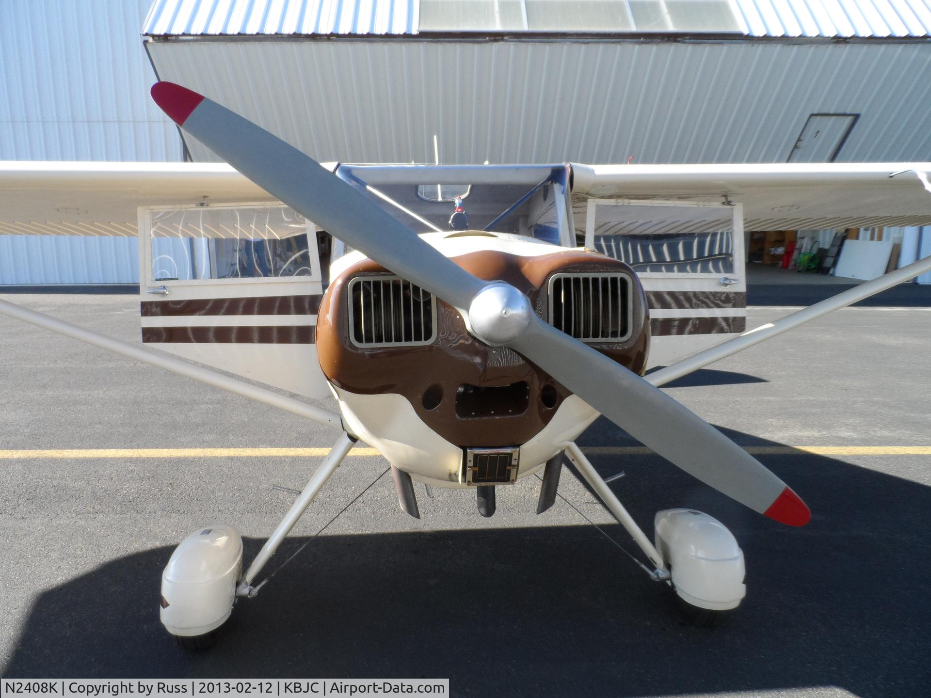 N2408K, 1947 Silvaire Luscombe 8E C/N 5135, Taken 12 Feb 2013 KBJC Rocky Mountain Metropolitan airport after an afternoon flight.