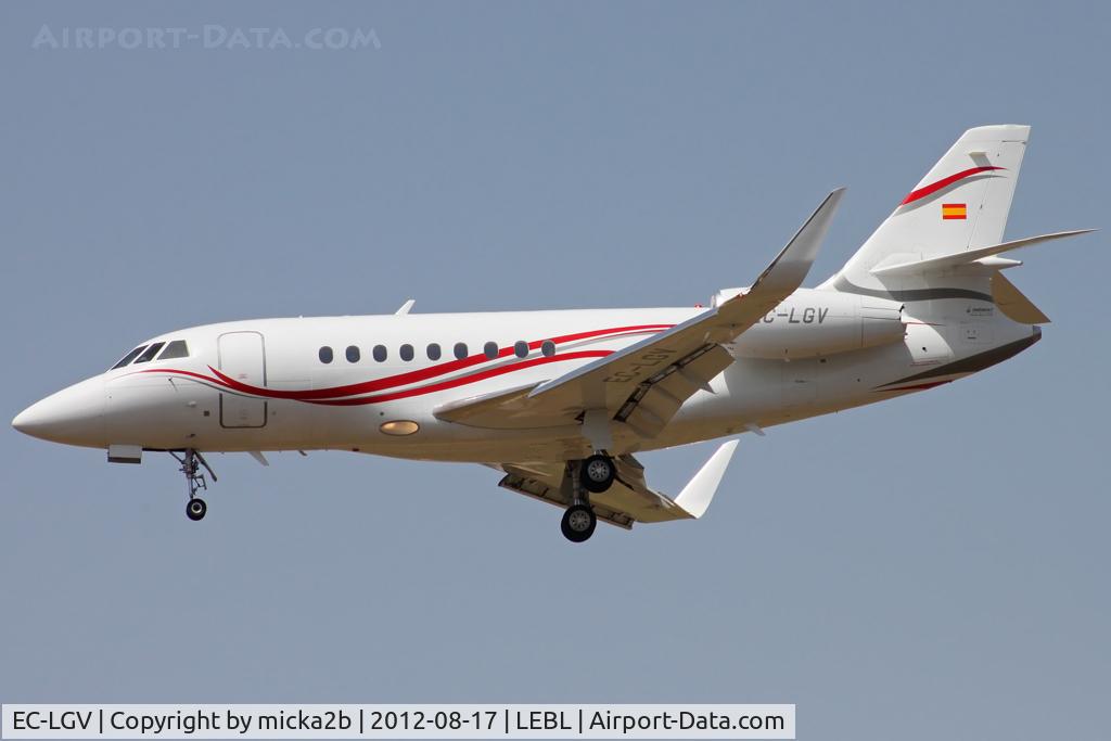 EC-LGV, 2009 Dassault Falcon 2000LX C/N 198, Landing