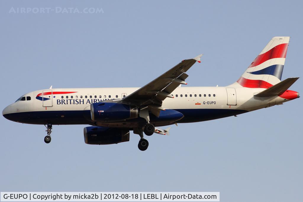 G-EUPO, 2000 Airbus A319-131 C/N 1279, Landing