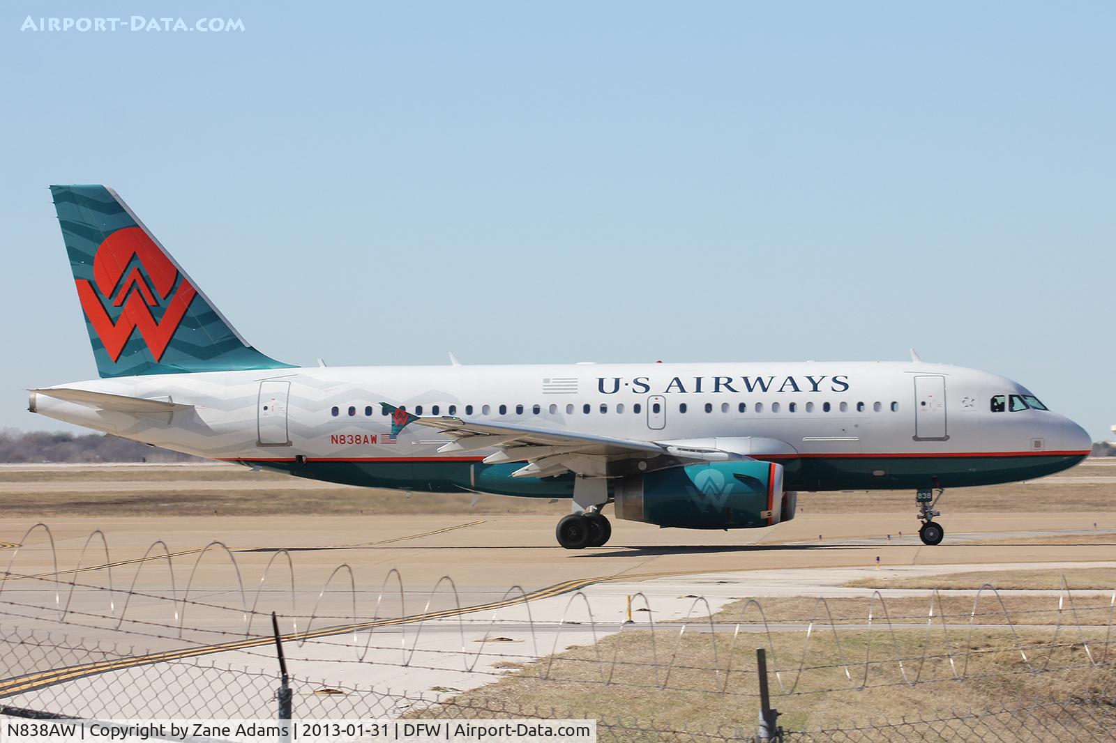 N838AW, 2005 Airbus A319-132 C/N 2615, US Airways at DFW Airport  - America West special paint