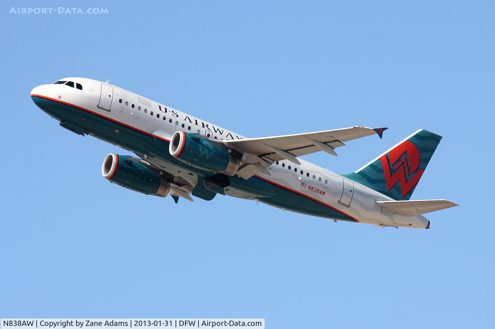 N838AW, 2005 Airbus A319-132 C/N 2615, US Airways at DFW Airport - America West special paint