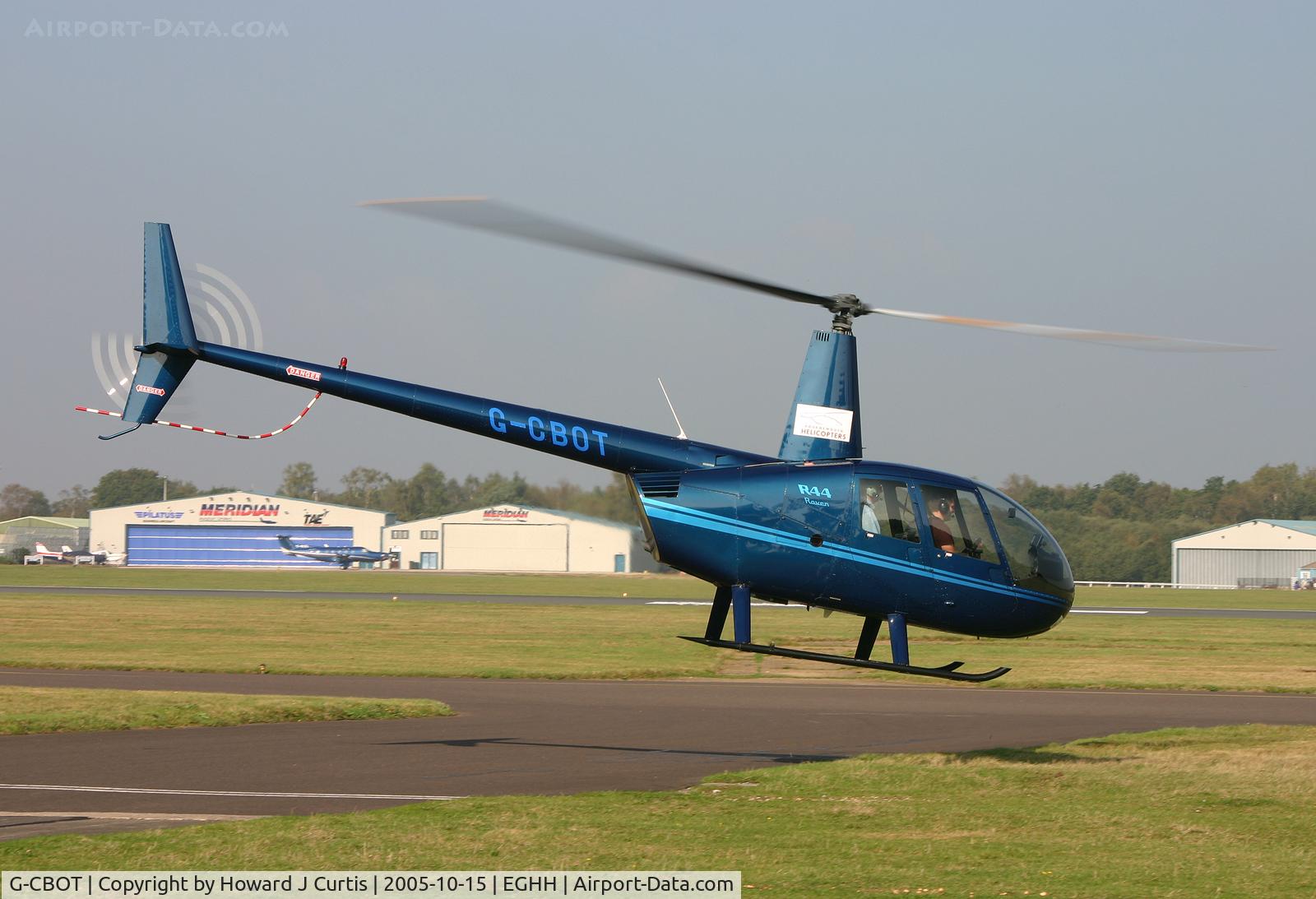 G-CBOT, 2002 Robinson R44 Raven C/N 1194, Operated by Bournemouth Helicopters.