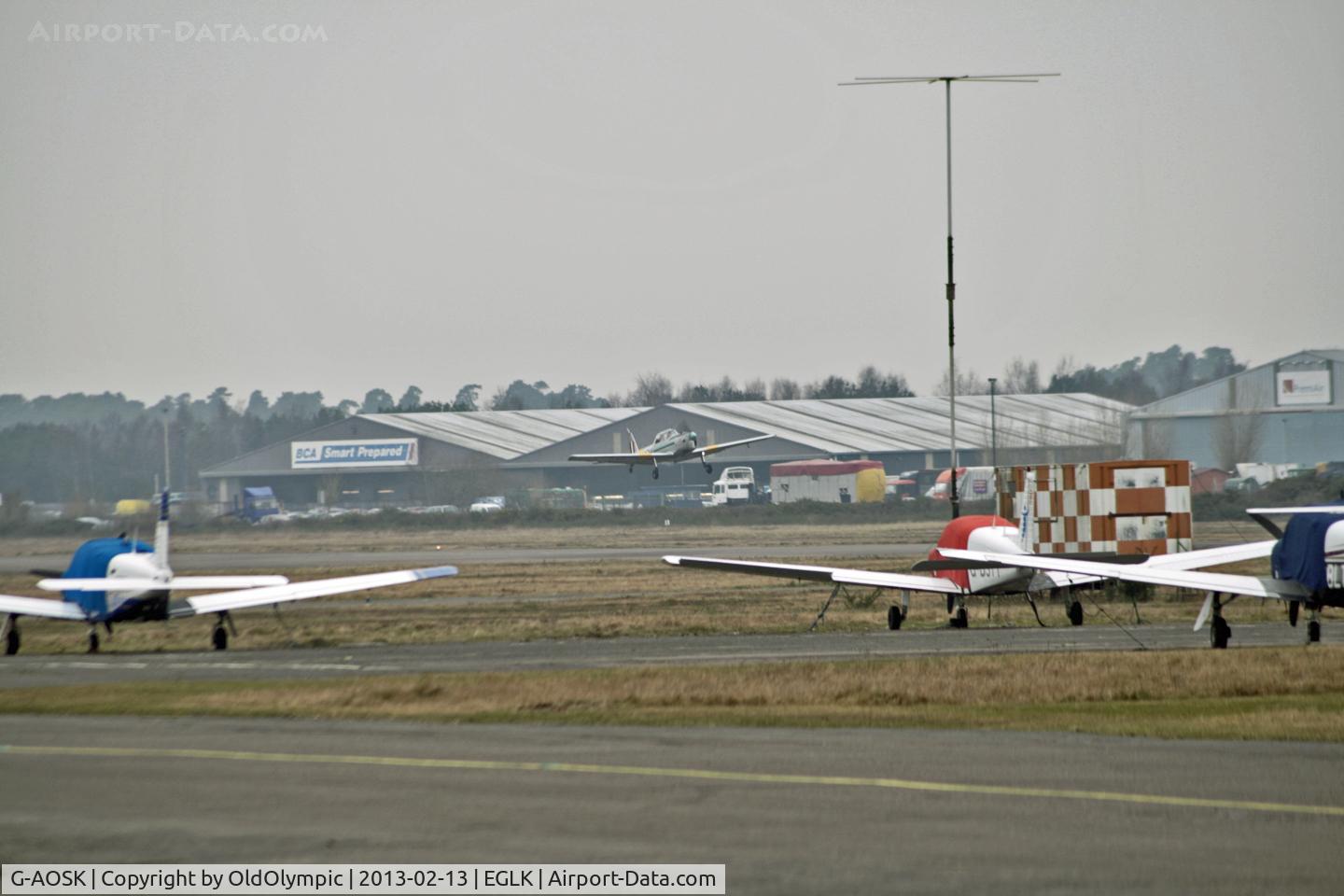 G-AOSK, 1950 De Havilland DHC-1 Chipmunk 22A C/N C1/0178, Departing RW07
