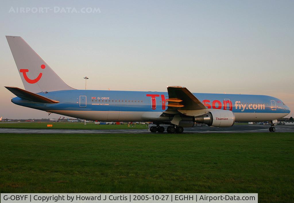 G-OBYF, 1998 Boeing 767-304 C/N 28208, Thomsonfly.com titles