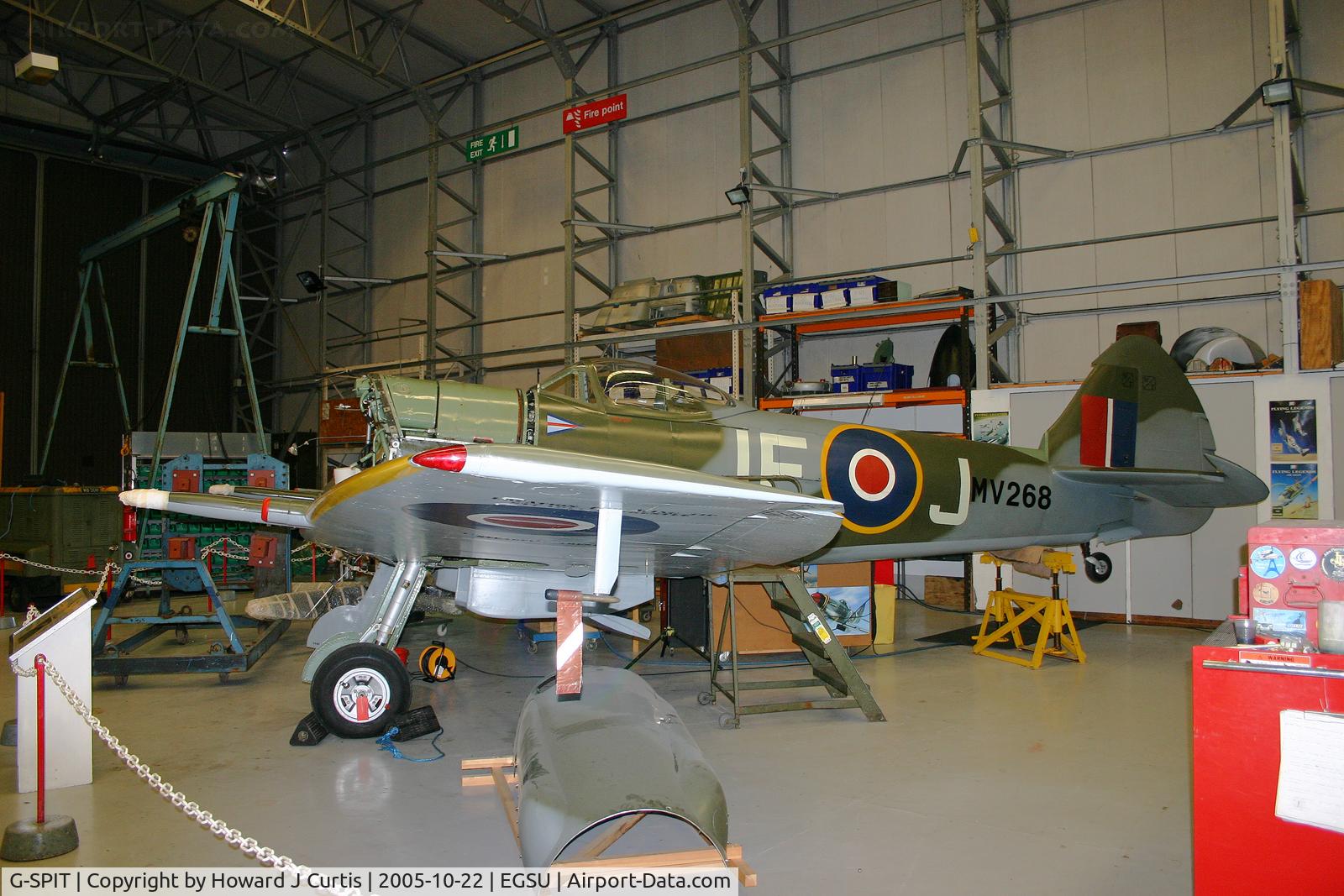 G-SPIT, 1944 Supermarine 379 Spitfire FR.XIV C/N 6S/649205, Painted as MV268/JE-J. Minus engine.