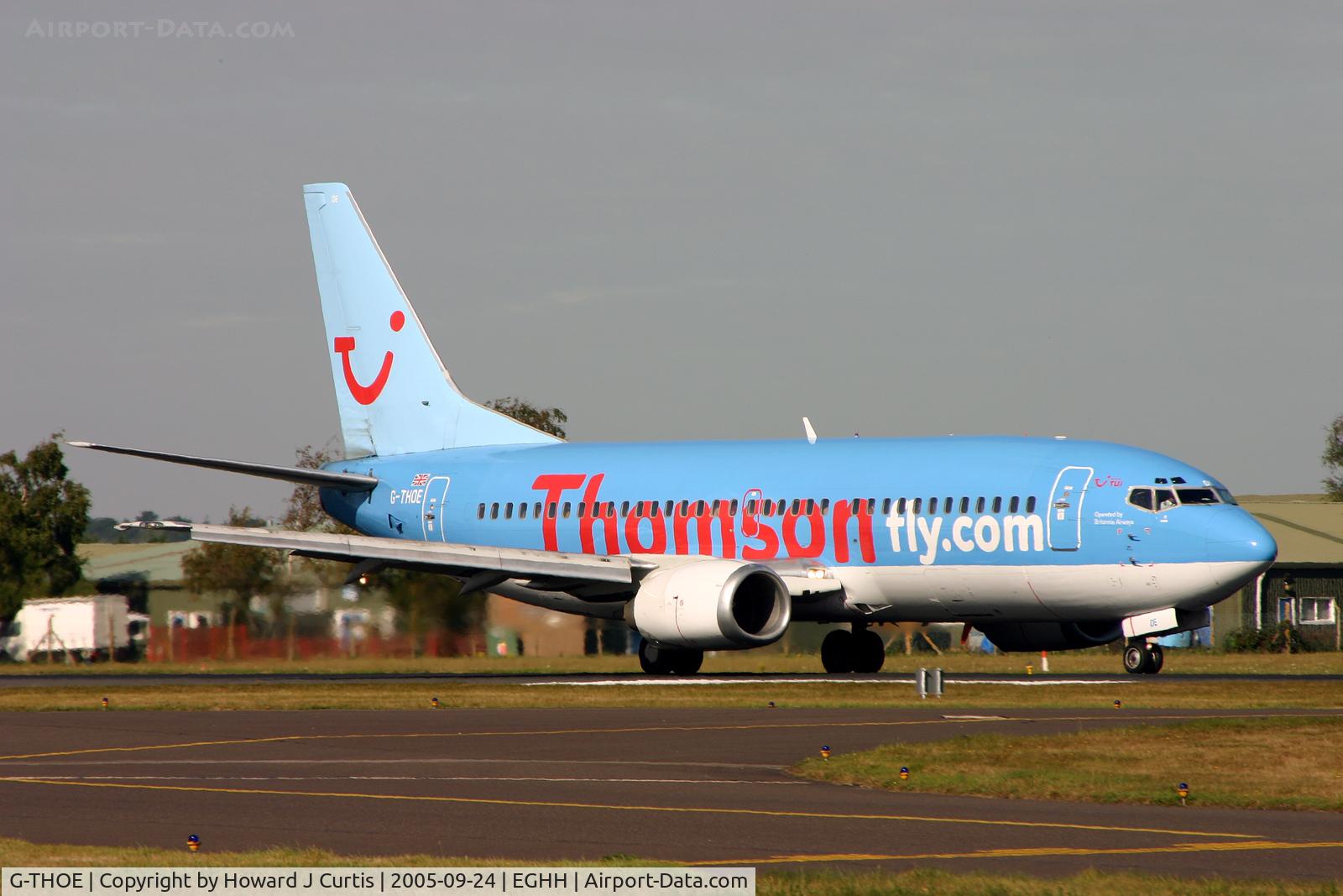 G-THOE, 1995 Boeing 737-3Q8 C/N 26313, Thomsonfly, taxiing out.