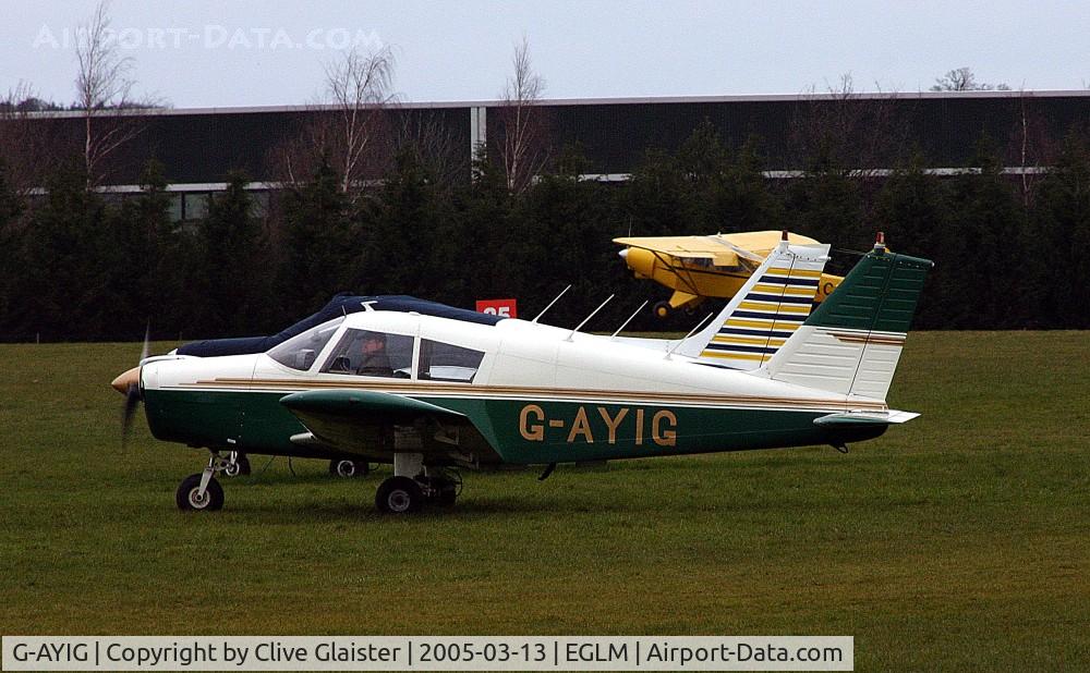 G-AYIG, 1970 Piper PA-28-140 Cherokee C/N 28-26878, Originally owned to, C.S.E. Aviation Ltd in July 1970 and currently with, Biggles Ltd since April 1999.
