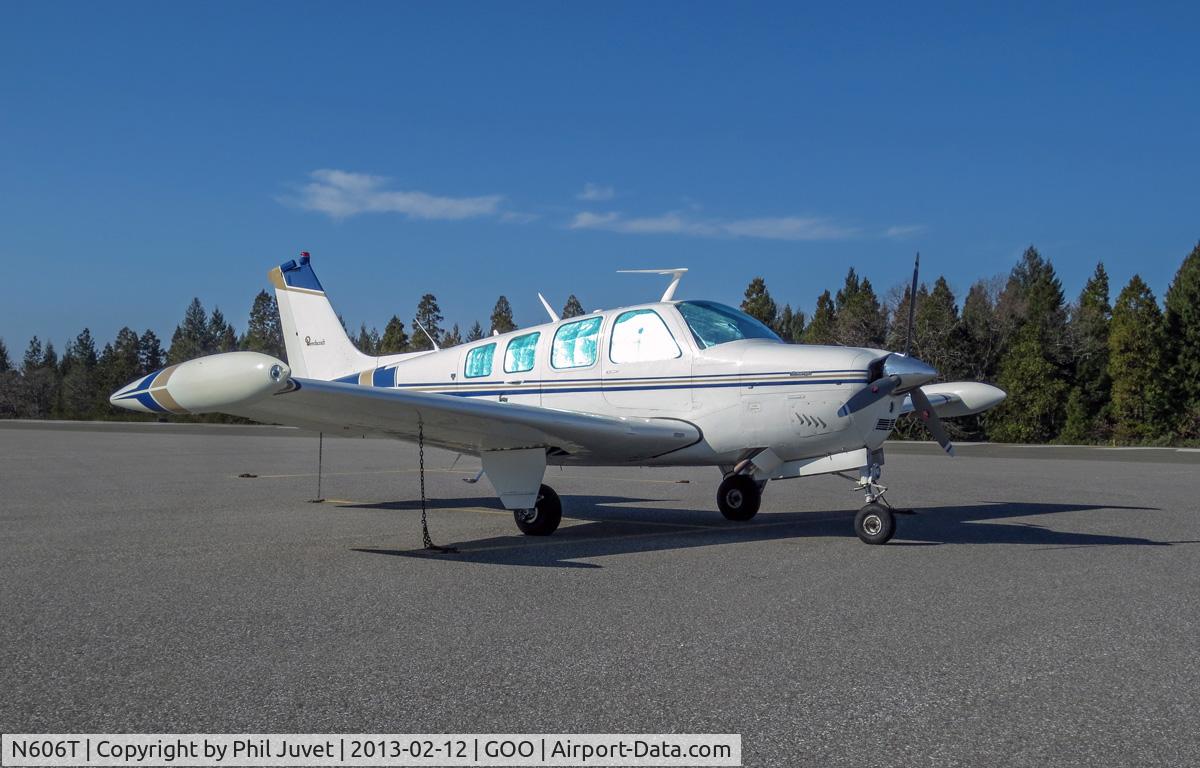 N606T, 1977 Beech A36 Bonanza 36 C/N E-1155, Parked at the Nevada County Air Park, Grass Valley, CA.