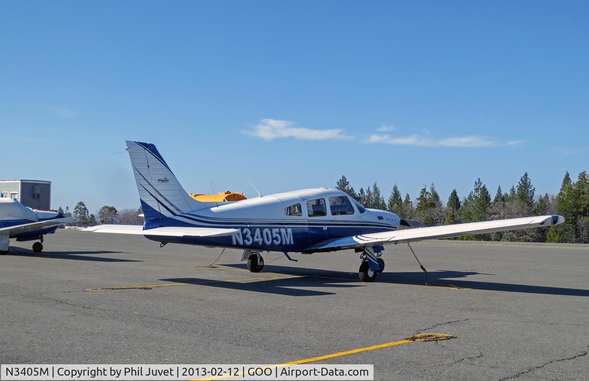 N3405M, 1977 Piper PA-28R-201T Cherokee Arrow III C/N 28R-7803169, Parked at Nevada County Air Park, Grass Valley, CA.