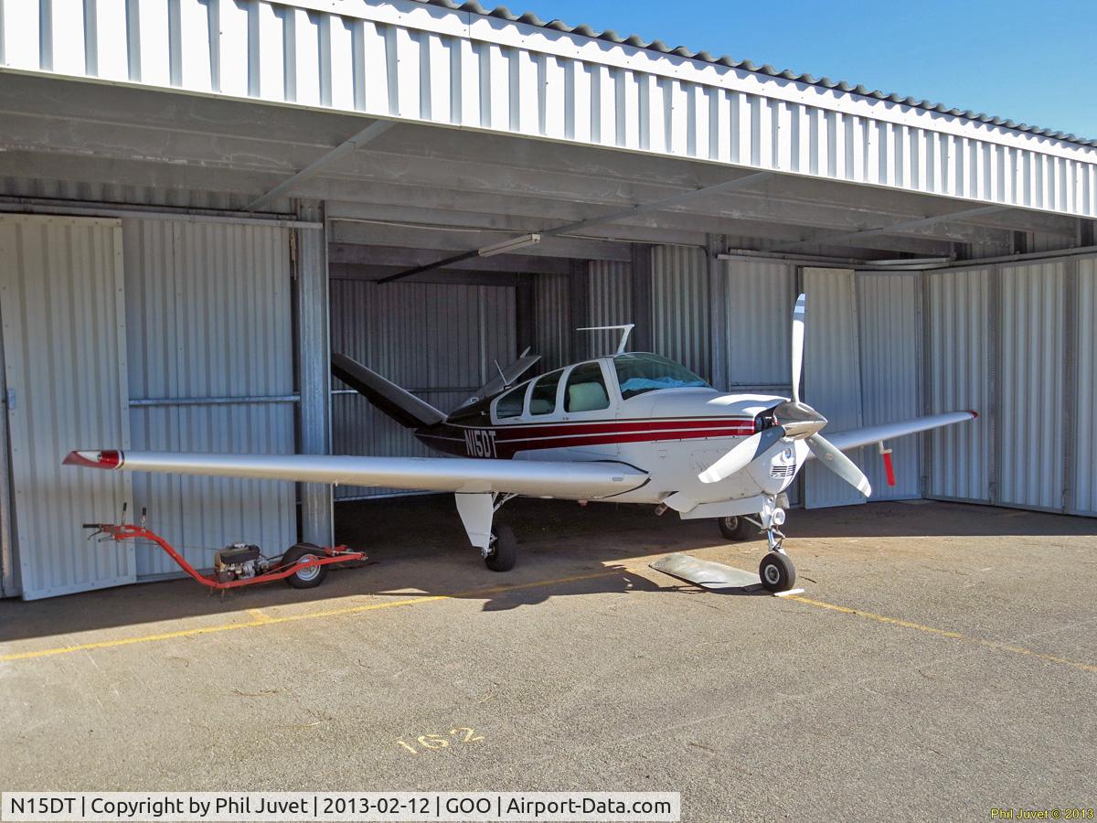 N15DT, 1968 Beech V35A Bonanza C/N D-8725, In a hanger at the Nevada County Air Park, Grass Valley, CA.