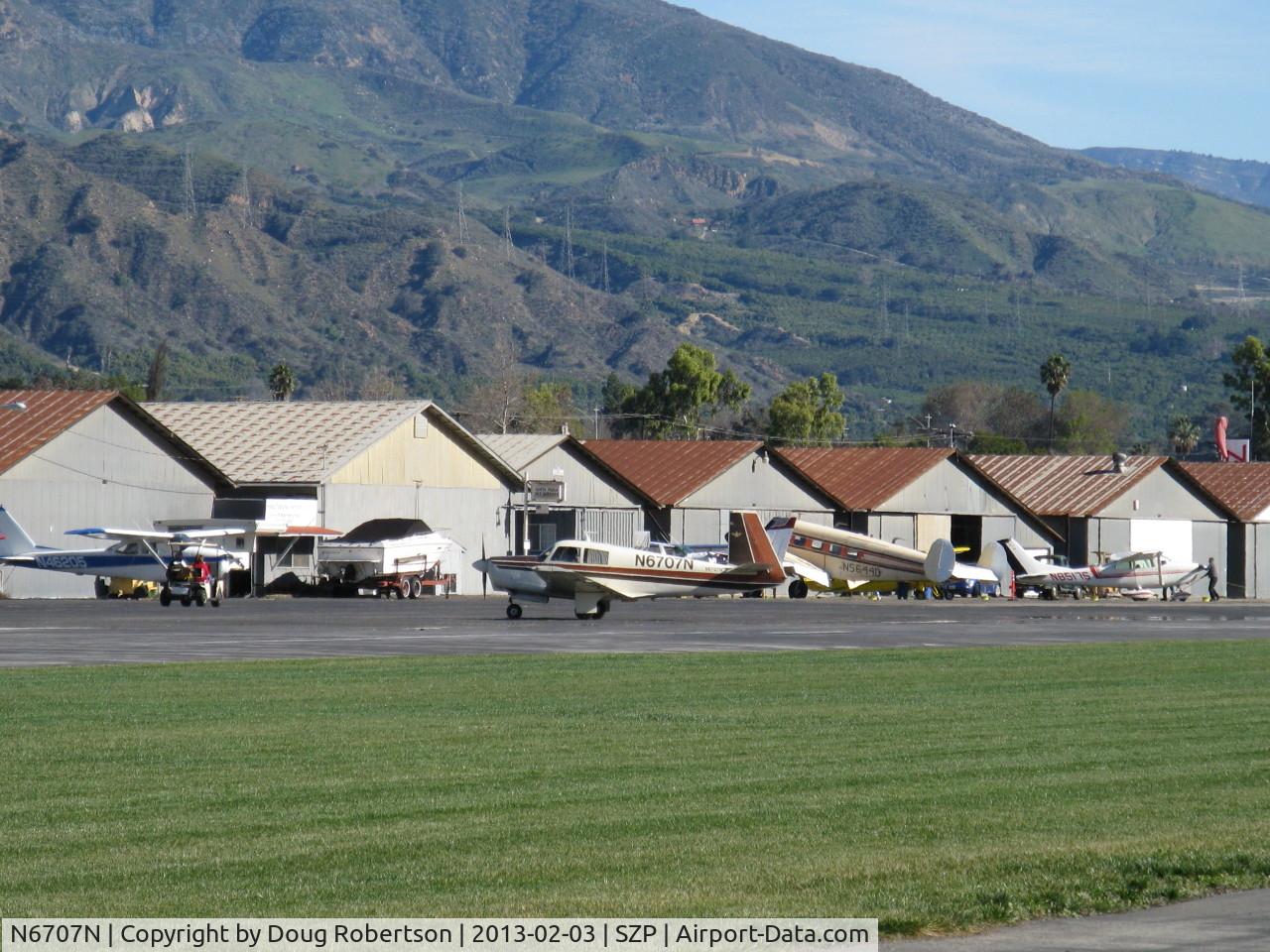 N6707N, 1968 Mooney M20C Ranger C/N 680043, 1968 Mooney M20C RANGER, Lycoming O&VO-360 180 Hp, taxi off the active
