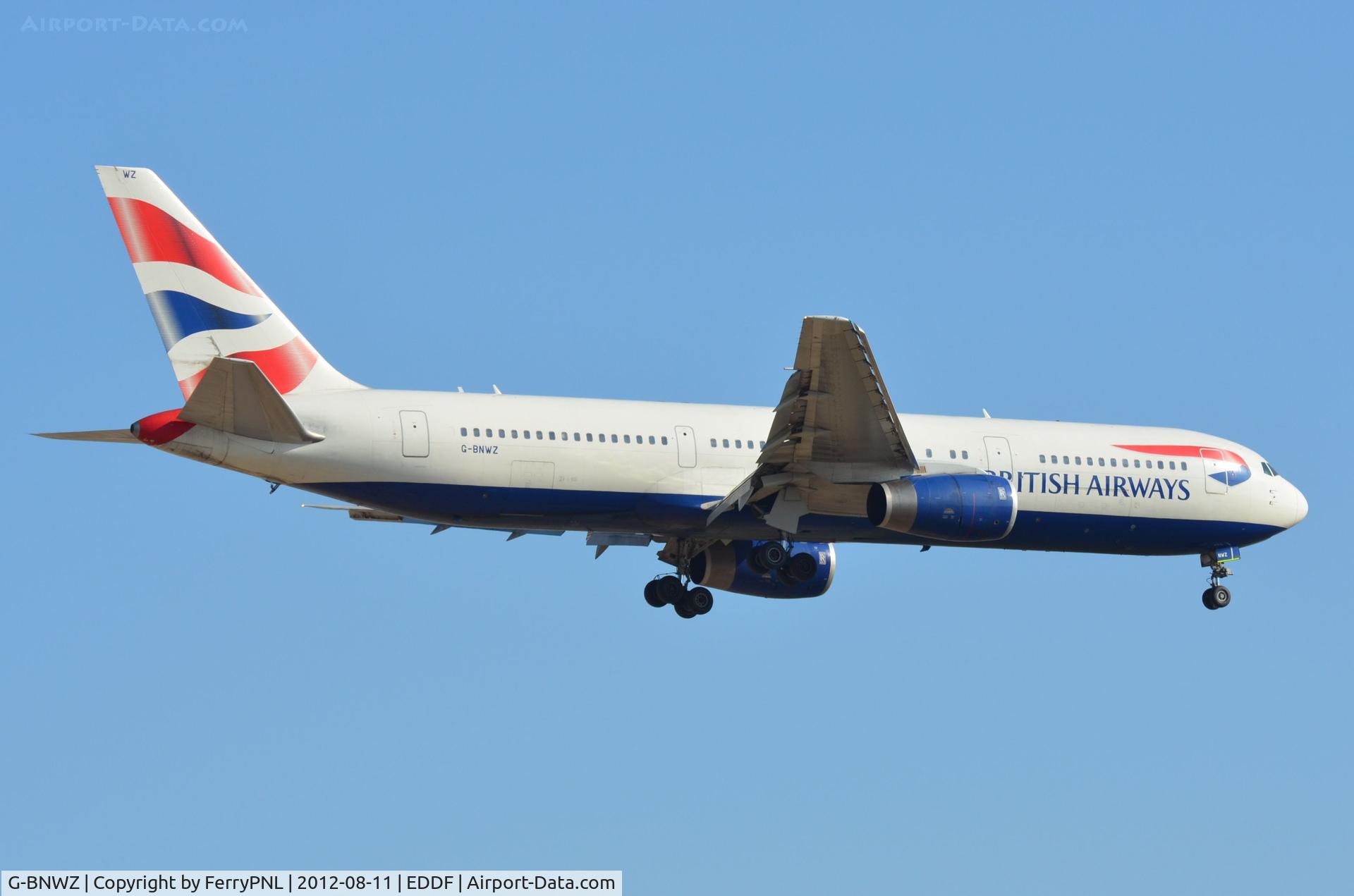 G-BNWZ, 1997 Boeing 767-336/ER C/N 25733, BA B763 landing in FRA