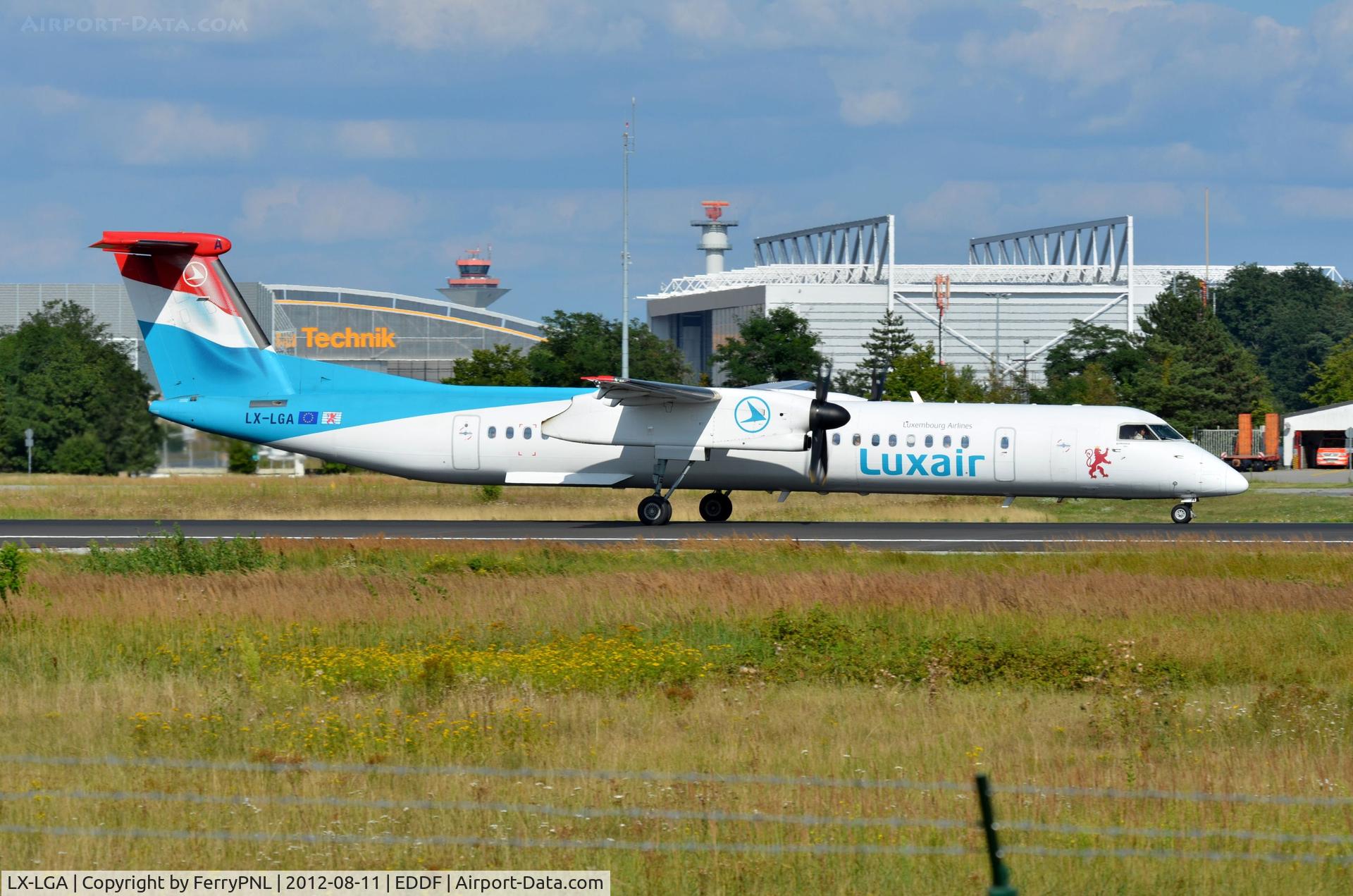 LX-LGA, 2007 De Havilland Canada DHC-8-402Q Dash 8 C/N 4159, Luxair Dash 8 ready for take-off