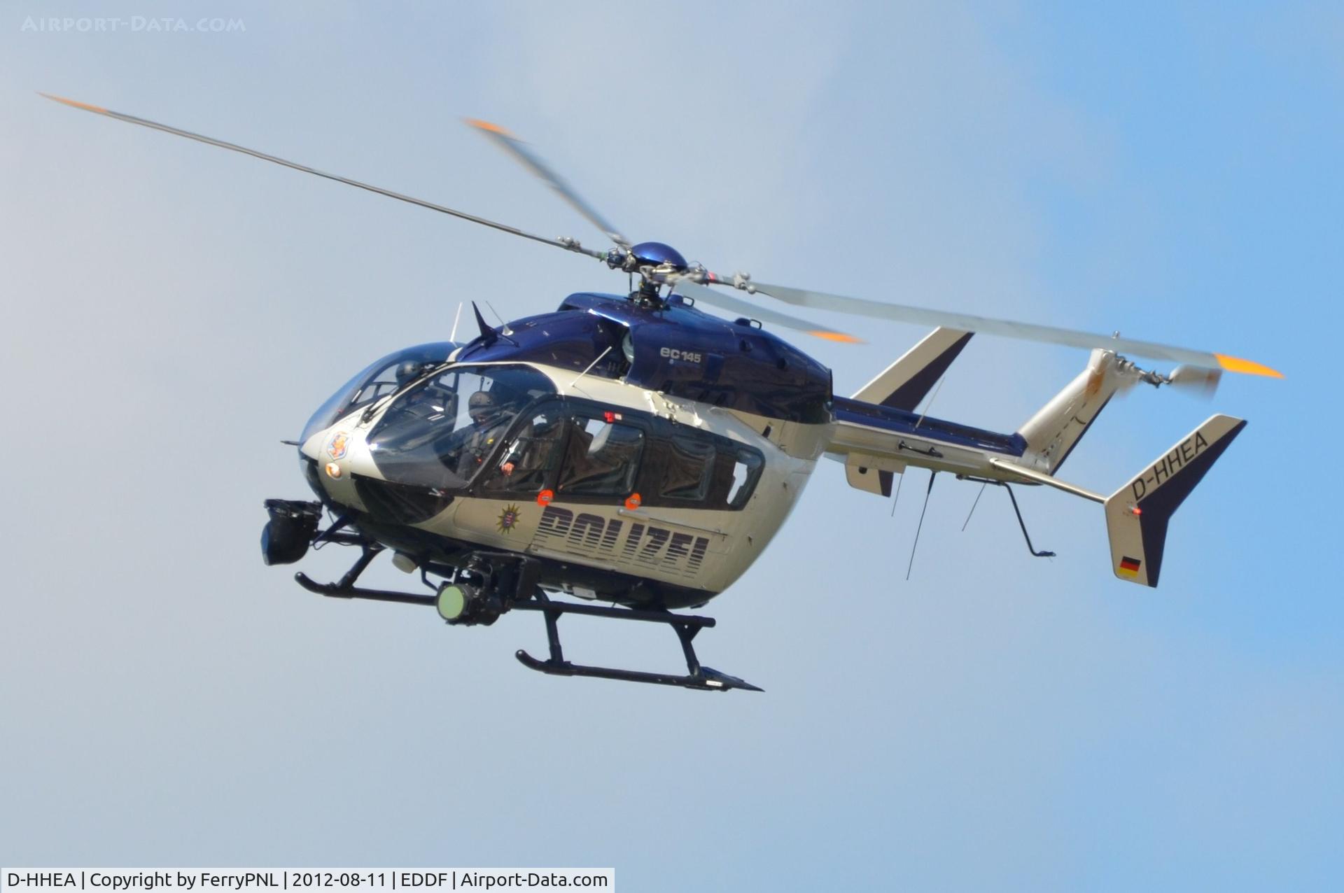 D-HHEA, Eurocopter-Kawasaki EC-145 (BK-117C-2) C/N 9004, German Police EC145 looking at those who are looking at them.