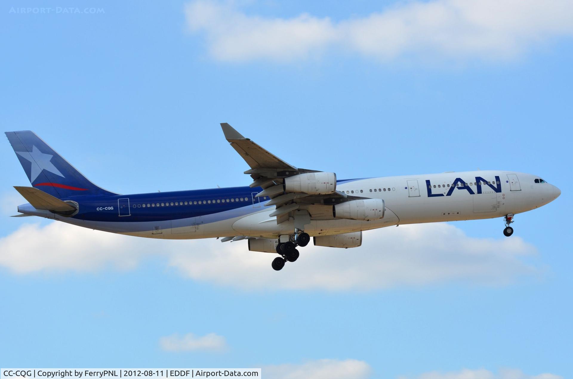 CC-CQG, 1997 Airbus A340-313X C/N 167, LAN A343 landing in FRA