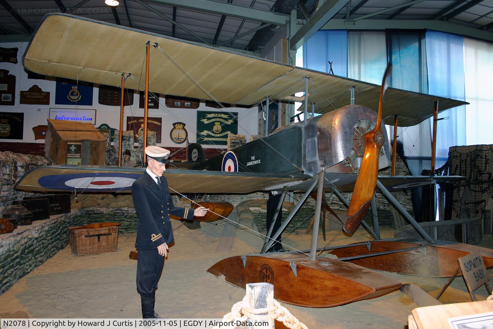 N2078, Sopwith Baby C/N Not found N2078, At the Fleet Air Arm Museum.