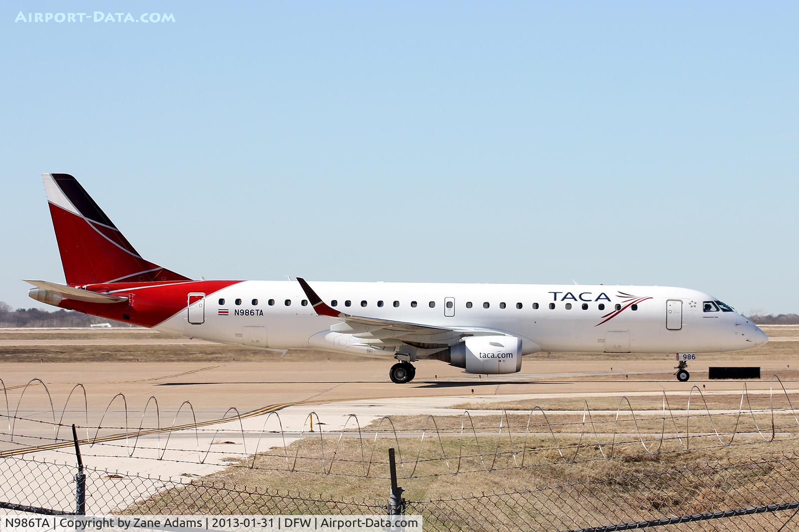 N986TA, Embraer ERJ-190-100 IGW 190AR C/N 19000360, Taca Embraer at DFW Airport