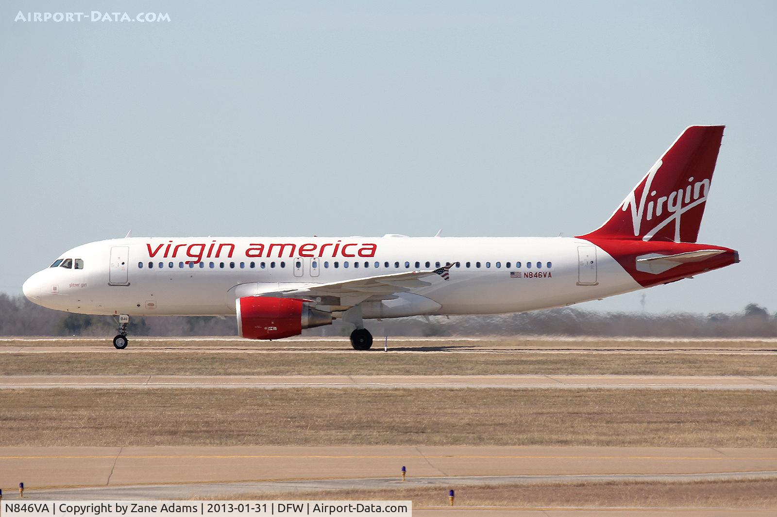 N846VA, 2011 Airbus A320-214 C/N 4894, Virgin America A320 at DFW Airport