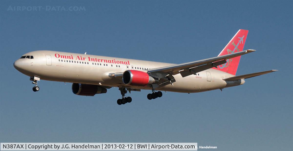 N387AX, 1991 Boeing 767-319/ER C/N 24875, On final to 33L