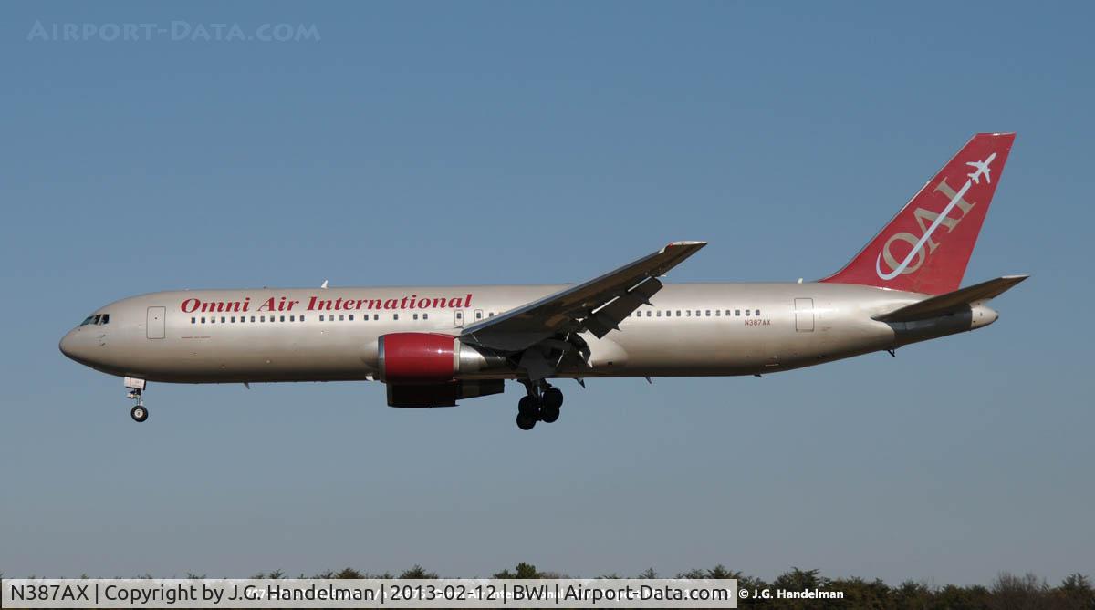 N387AX, 1991 Boeing 767-319/ER C/N 24875, On final to 33L