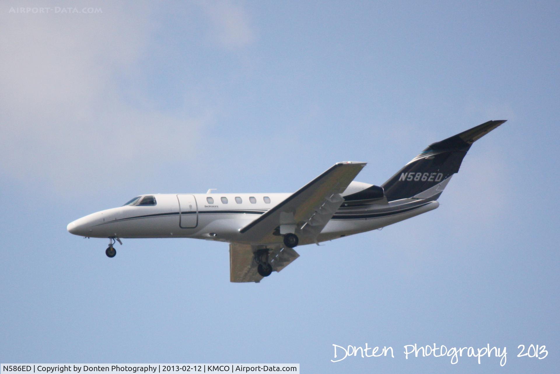 N586ED, 2006 Cessna 525A CitationJet CJ2+ C/N 525A0324, Cessna CitationJet IV (N586ED) on approach to Orlando International Airport following a flight from Tampa International Airport